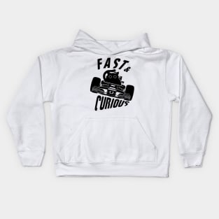 Funny Fast & Curious Pilot Cat Kids Hoodie